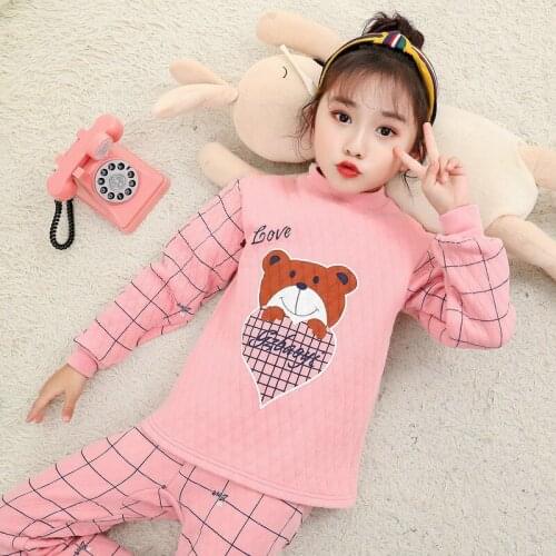 Cartoon Bear Toddler Girl Pajamas Sets Cotton Teens Sleepwear Baby Pyjamas Boy Homewear Autumn Winter New Kids Nightwear Clothes