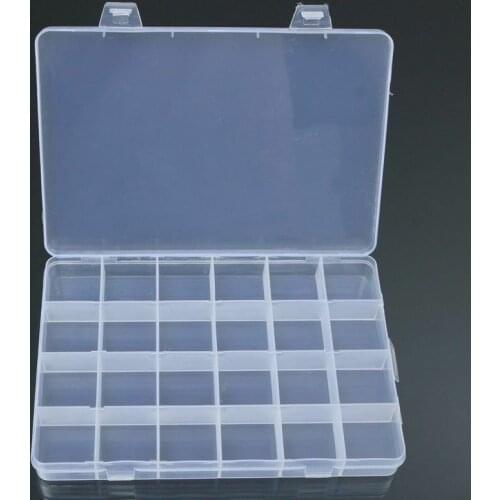 24 grid plastic transparent storage box, jewelry bead storage box, craft storage box, storage storage box