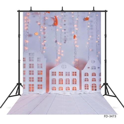 Christmas Light String White Wood Floor Backdrop Decor Baby Newborn Portrait Photography Background Photocall Photo Studio Props