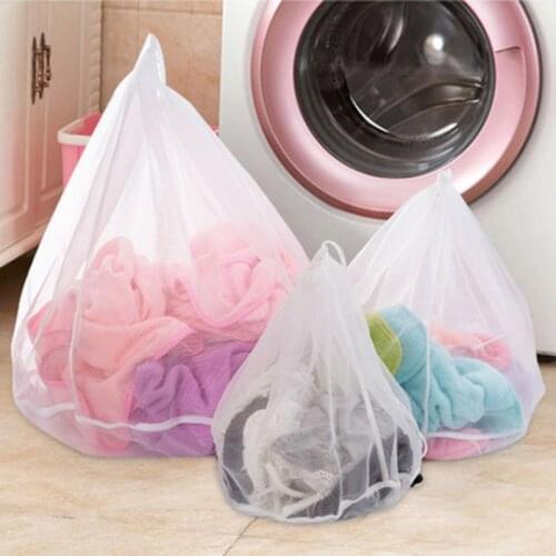 Drawstring Laundry Bag Machine Washing Mesh Net Bag Bra Underwear Socks Household Foldable Clothing Protective Laundry Bags