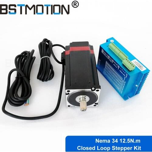 Closed Loop Stepper Motor Nema34 12.5N.m 86HB250-156B 2 phase Stepper motor HB860H Hybird Servo Driver for cnc parts