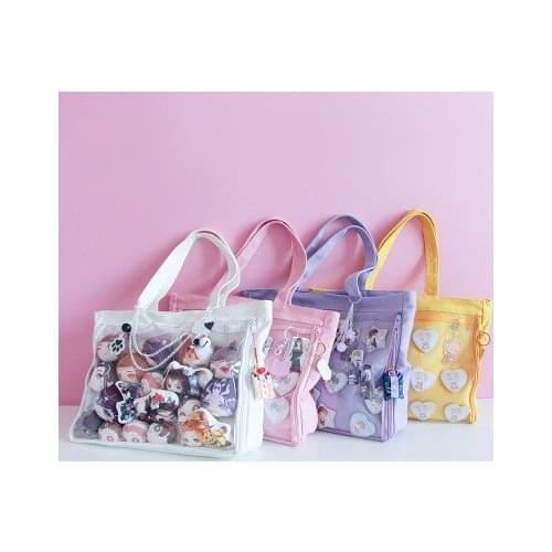 Sweet Lolita Candy Colors Ita Bag Double-sided Transparency Clearly Jelly Handbag Japanese Messenger Bag Cosplay Shoulder Bag