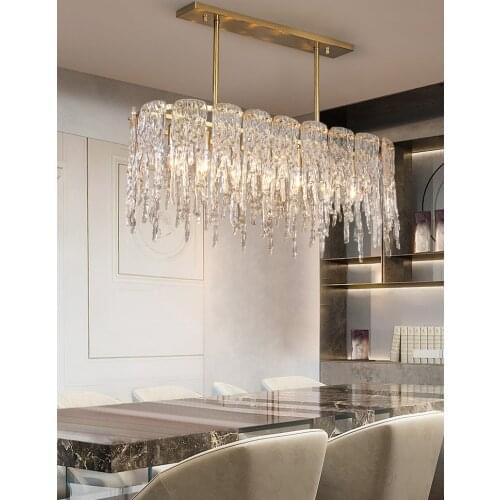 Post-modern light luxury bar counter dining room restaurant chandelier restaurant handmade glass lamp
