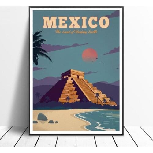 VINTAGE MEXICO Canvas Painting Art Print Poster Picture Wall Modern Minimalist Bedroom Living Room Decoration