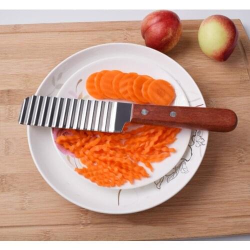 StainlessSteel Wave Cutter French Fries Knife Dough Scraper Potato Slicer Fruits Potato Wave Knife Chopper Kitchen Cutting Tools