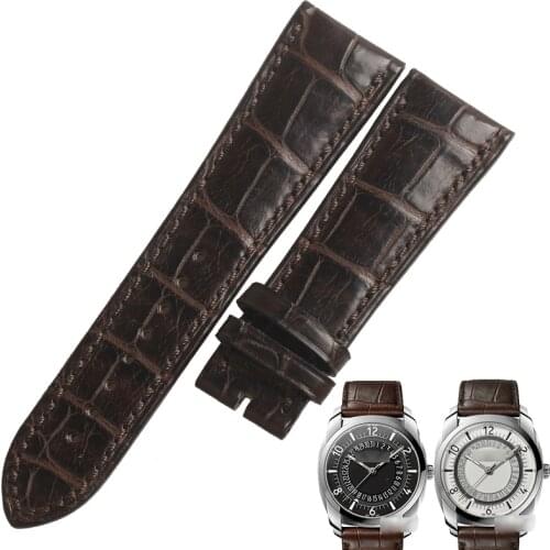 WENTULA watchbands for QUAI DE L'ILE 4500S 86050 alligator skin /crocodile grain Genuine Leather