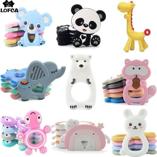 1PC Silicone Giraffe Baby Teether Animal Newborn Teething Toy Kids Care Organic Nursing Gift BPA Free Pacifier Chain Accessories