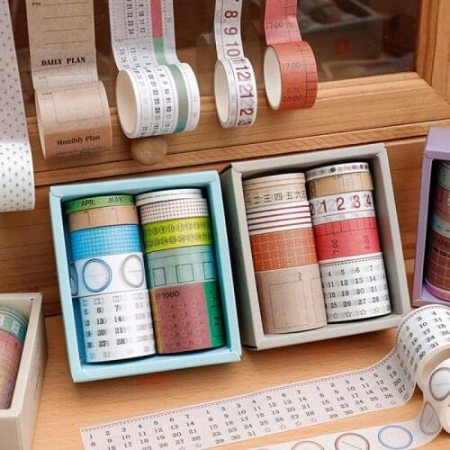 10PCS/set Creative Masking Paper Tape Stickers DIY Hand Account Material Scrapbooking Journal Gift Box Decor