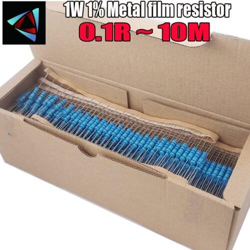 1000pcs 1W 0.1R~10M 1% Metal film resistor 100R 220R 1K 1.5K 2.2K 4.7K 10K 22K 47K 100K 0.1 0.22 0.33 0.47 0.68 ohm resistance