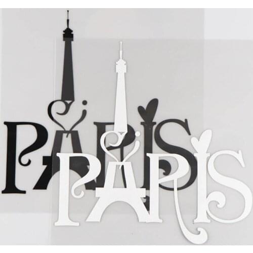 15X15.4CM PARIS Art Fashion Word Car Sticker Vinyl Decal Modern Cartoon