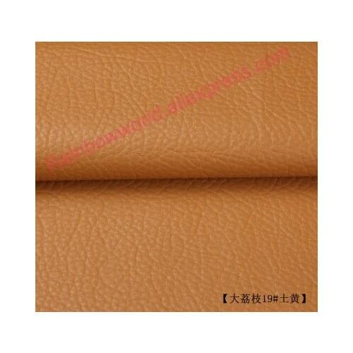 19# yellow High Quality Giant Pebble PU Leather fabric like leechee for DIY sofa table shoe bags bed material (50*69cm/piece)
