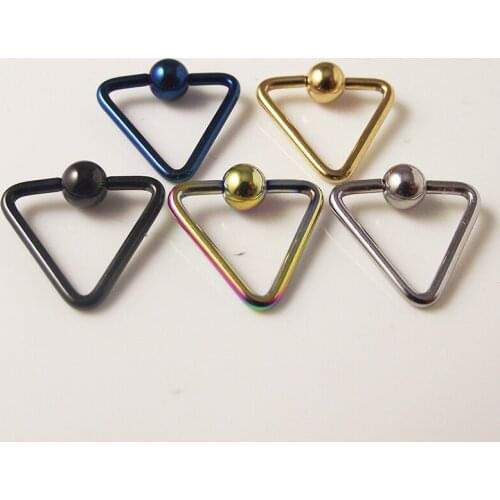 2 Pieces/lot 16G 1.2mm Stainless Steel Captive Hoop Rings Eyebrow Tragus Earring Triangel Nose Ring Body Piercing Jewelry