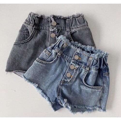 2021 New Arrival Girls Boys Denim Shorts Spring Summer cotton Fashion Kids Shorts 1-7 Years QI114