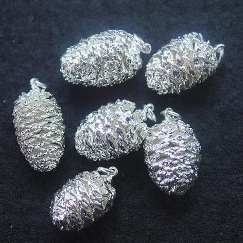 3pcs real pineapple pendants with plated silver colors size 20x15 for christmas gifts or christmas tree decorations hot arrivals