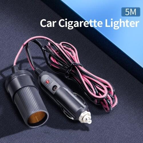 5M Car Cigarette Lighter 12V Extension Cable Adapter Socket Charger Lead Power Cord Extension Cord