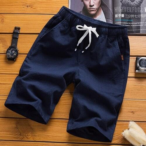 5XL plus size men shorts men board shorts cotton and linen comfortable men casual shorts fashion drawstring knee length pants