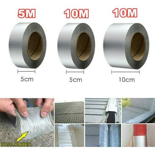 Aluminum Foil Butyl Rubber Tape Self Adhesive High temperature resistance Waterproof for Roof Pipe Repair Stop Leak Sticker