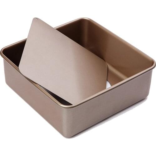 Side Length 8.5in Durable Rectangle Non-stick Box False Bottom Toast Bread Kitchen Pastry Cake Egg Tart Tray Baking