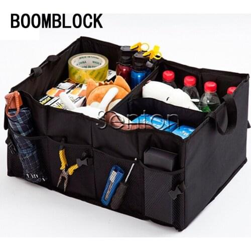 BOOMBLOCK Black Foldable Cooler Trunk Organizer For VW Polo Golf 4 5 Passat Hyundai Tucson Solaris Ix35 Mitsubishi ASX