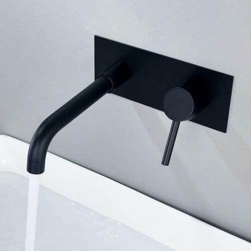 Black 304 attached to the stainless steel wall faucet of the sink single wash fist circular mixer sink hot and cold bath water
