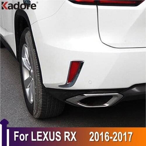 For Lexus RX 2016 2017 ABS Chrome Rear Fog Light Lamp Cover Trim Foglight Frame exterior parts Accessories Car Styling