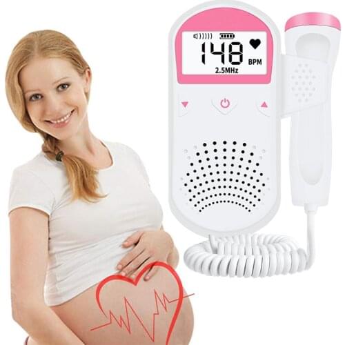 Doppler Fetal Baby Heart Rate Monitor Pocket Doppler 2.5MHz Ultrasound Baby Heartbeat Detector Pregnant Fetal Doppler Monitor