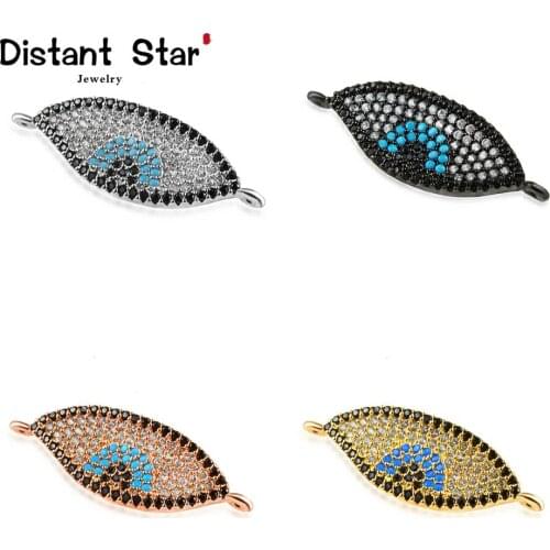 31*11mm Exquisite Copper Jewelry Bracelet Accessories Cubic Zirconia Jewelry Bracelet Necklace Making DIY Craft Connector Eye
