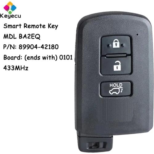 KEYECU MDL BA2EQ Smart Prox Remote Key Fob 3 Buttons FSK 433MHz/ 434MHz for Toyota RAV4 RAV 4 2012 2013 2014 2015 0101 Board ID