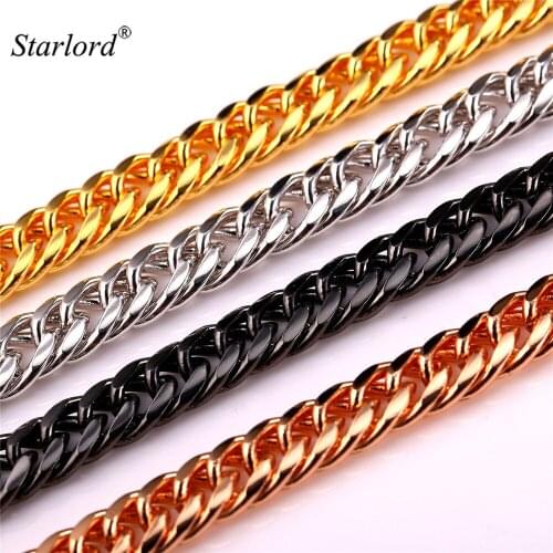 Starlord Classic Curb Cuban Link Chain Necklace Fashion 6MM Width 46CM+ Long White Gold Color Chain For Men Hip Hop Jewelry N843