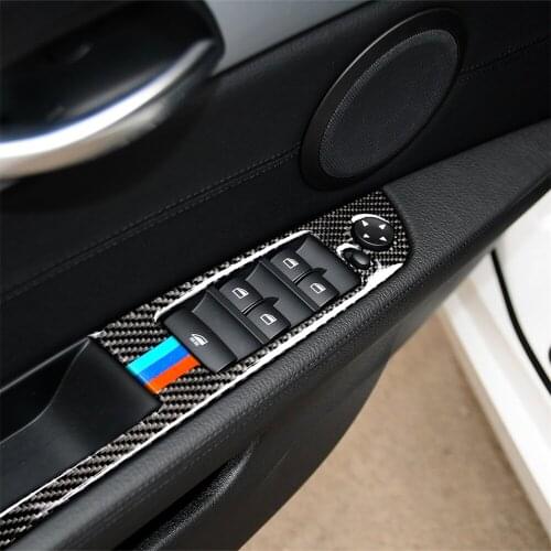Carbon Fiber Car Window Lift Adjustment Button Frame Cover Trim for BMW Z4 2009-2015 Car Accessories Car Stickers LHD Brand New