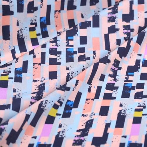 1 Meter Abstract Geometry Europe United States 16 Summer Silk Dress Crepe De Chine Fabric