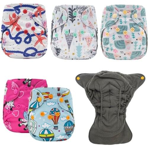 Newborn Washable Cloth Diaper Reusable WIth Bamboo Charcoal Insert Absorbent Ecological Diaper Products For Newborn Suit 3-6kg
