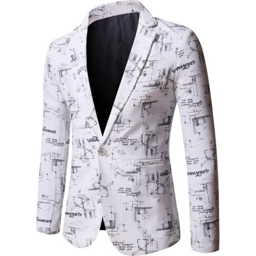 Blazer Men 2021 Spring and Autumn New High Quality Mens Printed Lapel Slim Business Casual Long Sleeves Men Blazers