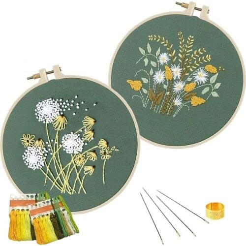 Cross Stitch Kit DIY Embroidery Starter Kit Embroidery Kits Embroidery with Pattern, Bamboo Hoop, Color Threads & Tools