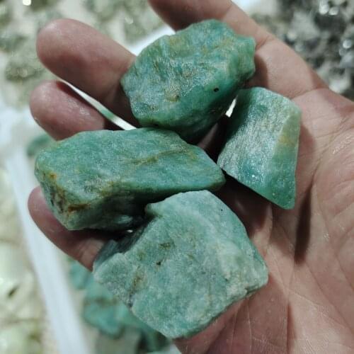 Natural Green Amazonite Palm Stone Raw Stone Crystal Meditation Healing Energy Mineral