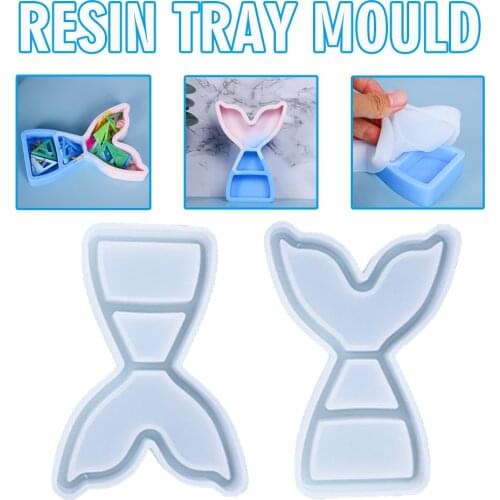 New Silicone Storage Mould Jewelry Organizer Mold Ornaments Epoxy Resin Casting Mold Fish Tail Craft Handmade Tool Homedecor