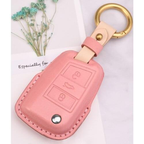 2021 New Cow Leather Car Key Case Cover For Volkswage VW Polo Golf Passat Tiguan Bora Jetta Lavida Protection Key Shell Skin Bag