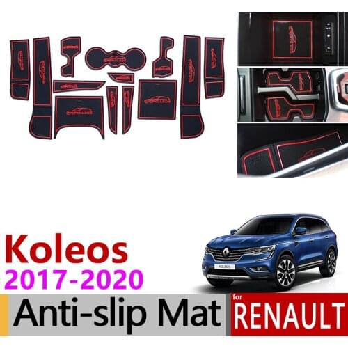 Anti-Slip Gate Slot Mat Coaster for Renault Koleos 2017 2018 2019 2020 MK2 Samsung QM6 Cup Holders Pads Accessories Car Stickers