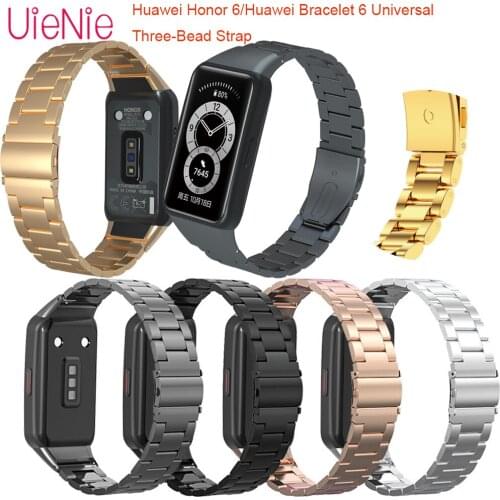 Three Beads Stainless Steel Strap Belt For Huawei Honor 6/Huawei Bracelet 6 Universal Watch Replacement Wristband Accessories
