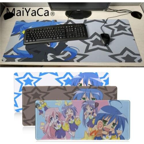 Maiyaca Lucky Star Izumi Konata girl Rubber Mouse Durable Desktop Mousepad Good quality Locking Edge large Gaming Mouse Pad