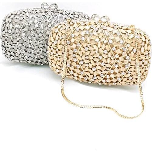 Luxury Bridal wedding party women evening party clutches diamonds elegant hollow out gem crystal clutches elegant opal purses