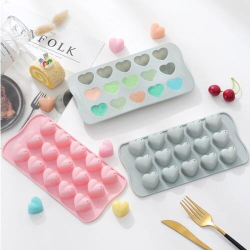 15 Cavity Heart Silicone Chocolate Molds DIY Love Fondant Molds Wedding Candy Baking Molds Cupcake Decorations Cake Mold 3D