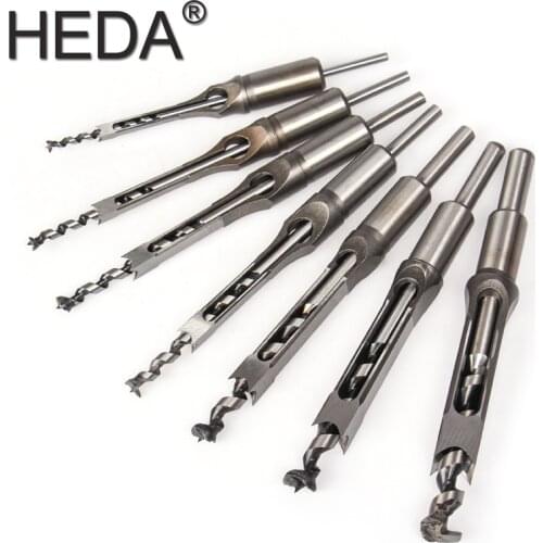 6-30mm 1Pc Woodworking Tools Twist Square Hole Drill Bits Auger Mortising Chisel Extended Saw For Wood Carving DIY Furniture