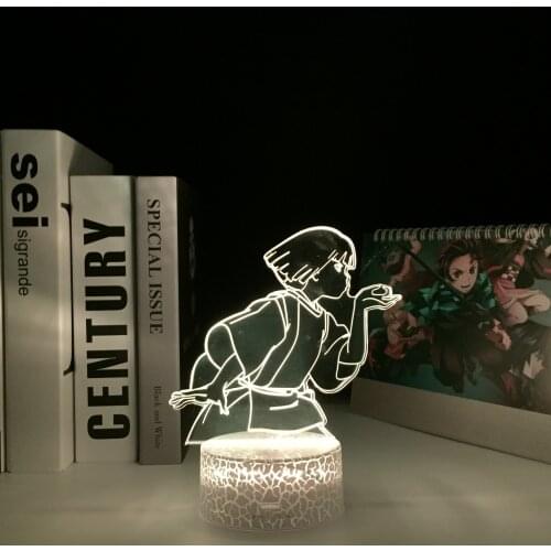Spirited Away Anime LED White Base Light for Child Bedroom Decoration Night Light Birthday Gift Room Acrylic 3D Desk Lamp