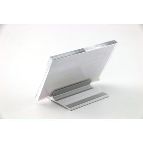 90*60mm Price Tag Logo Desk Sign Aluminium Metal Stand Name Card Display Frame Table Stand Picture Case Photo Stand Acrylic Fram