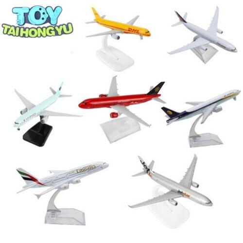 TAIHONGYU Boeing 777 380 320 747 757 330 Jet Star Air Airbus Canada DHL Emirates airplane Model w/Stand Collections Diecast Toys