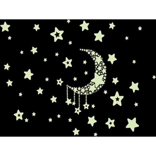 TPXCKz Hot Sale Fluorescent Stickers Universe Planet Star Glow Dark Luminous Celling Wall Art Home Paste Ceiling Decor Pvc Decal