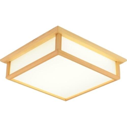 Japanese wooden square led ceiling light minimalist modern bedrooms lamp lights tatami lamps and study room solid wood lamps