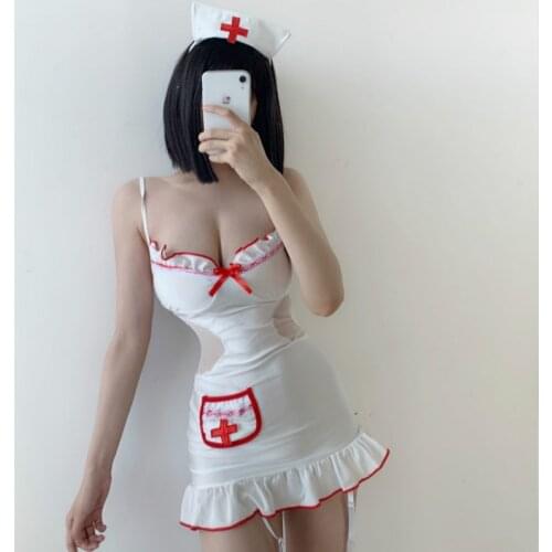 Sexy Lingerie Nurse Hat Cosplay Uniform Babydoll Dress Women Lace Hot Erotic Lingerie Role Play Costumes Underwear Lenceria Sexi