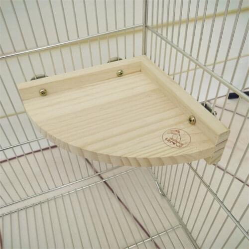 1Pc New Pet Bird Parrot Wood Platform Stand Rack Toy Hamster Branch Perches For Bird Cage Toys Pet Supplies